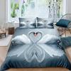 Swan Duvet Cover Black And White Swan Duvet Cover Queen Bird Comforter Cover Microfiber Romantic Flower Wild Animals Quilt Cover