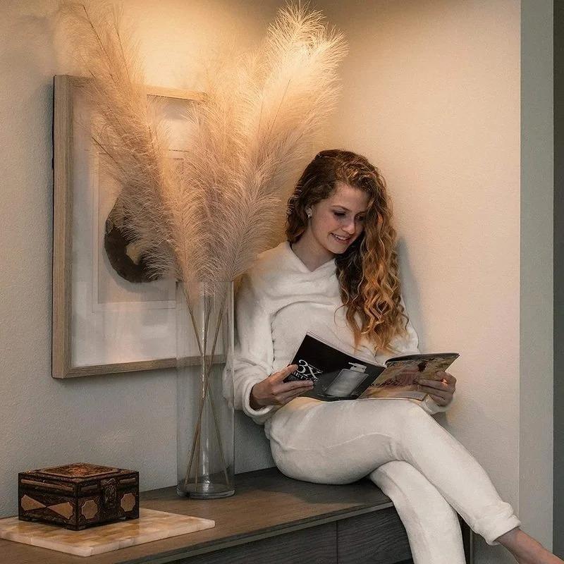 Puszysta Wysoka Trawa Pampasowa Boho Dekoracyjne Sztuczne Kwiaty Dekoracja Domu Sypialni Trzcina Dekoracja Świąteczna Kwiat