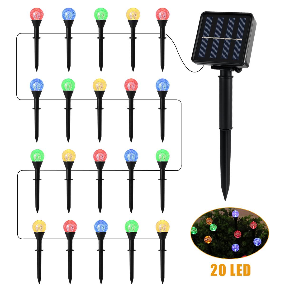 

Outdoor Solar Bubble Ball Lawn Lights 20/30 LED Solar Pathway Lights 8 Modes Waterproof Solar String Light for Patio Garden Path
