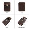 HIRAM Separate Design Pen Case for Fountain Simple Slim Holds 5 Genuine Leather Pens, Design, Pens, (Coffee)
