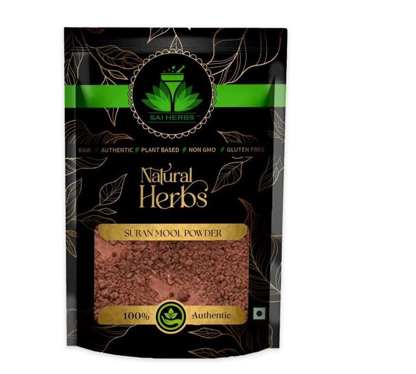 SAI HERBS Suran Mool Powder - Jimikand Root Powder - Pure & Natural (250 g)