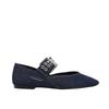Fashion Denim Blue Flat Ballet Flats Women Fashion Metal Buckle Strap Design Flats Shoes Light Breathable Mary Jane Shoe Designer Shoes