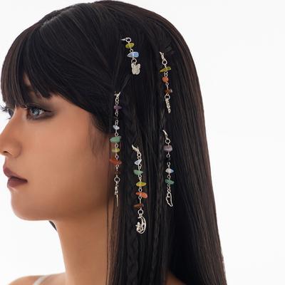 Accessories Multivariate Star Moon Tassel Conch Pastoral Butterfly Simple Long Gravel Hair Chain Accessories Women