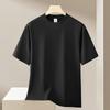 Men's Fashion Cotton T-shirt Short Sleeve Casual Men's T-shirt Round Neck Loose Solid White Black Men's Tops T-shirt