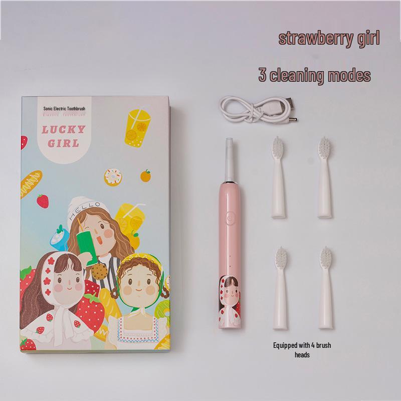 Xiaohongshu Girls Sonic Electric Toothbrush - USB Rechargeable, Multiple Patterns