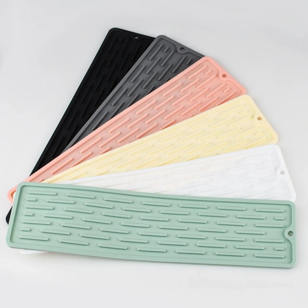 Silikon Abtropfmatte Aufbewahrung Spüle Küchenutensilien Schutzmatte Rutschfest Spülbeckenablage Arbeitsplattenmatte Organizer Badezimmer-Gadget