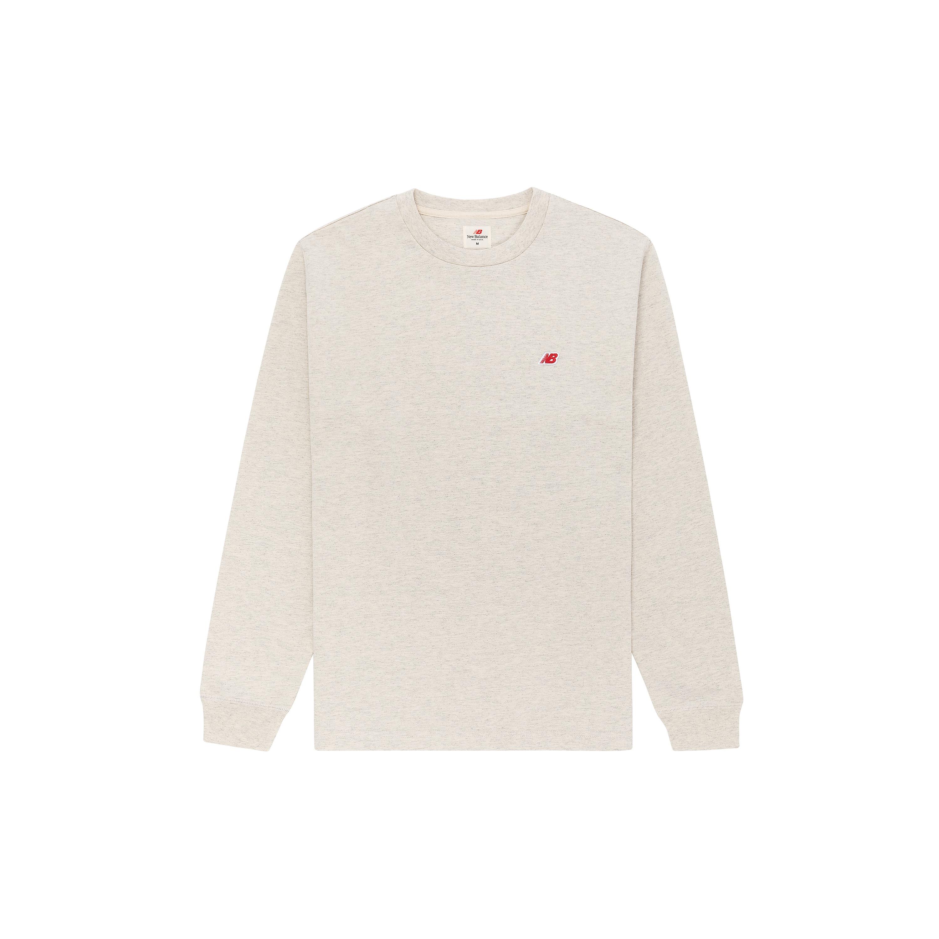 New Balance MADE in USA Core Long Sleeve T-Shirt Asia Sizing Oatmeal Heather Men s MT21542-OTH XXL