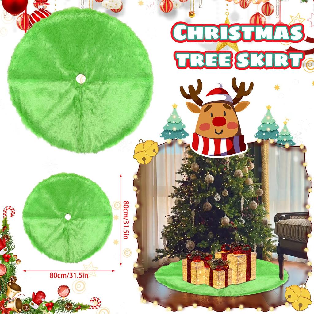 80cm Christmas Tree Skirt Christmas Scene Decorations Christmas Tree Decorations