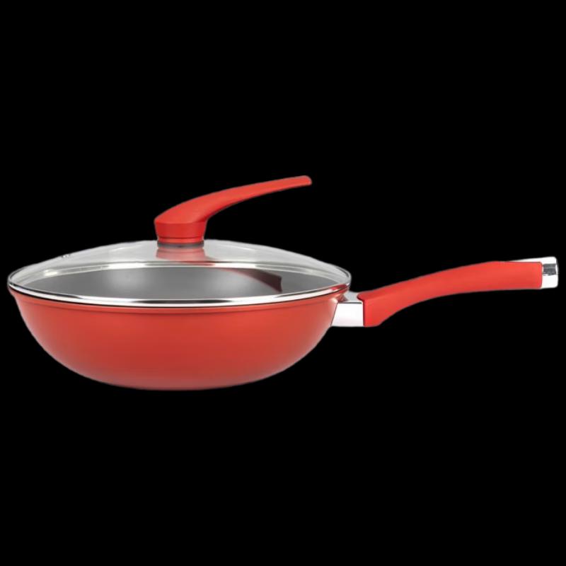 Shinda Pure Titanium Red Wok 32cm