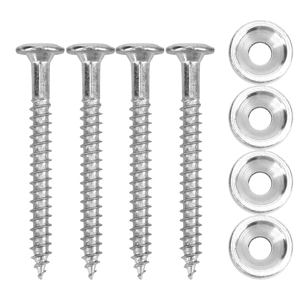 4 Sets Guitar Neck Joint Bushing Set Metal Ferrule Bolt with Screw Accessory for Electric Bass