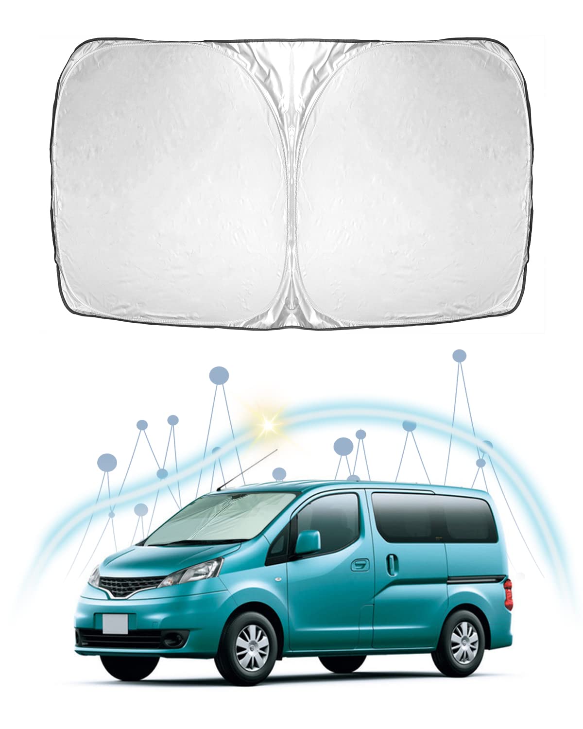 

RUIYA Nissan NV200 Vanette Compact Storage Windshield Sunshade UV Windshield Car Interior Storage Bag Included Sunshade, Sunshade, Sunshade, Curtain,