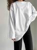 Frühling 2024 Damen reines Baumwoll-T-Shirt mit lockerem Schnitt und langen Ärmeln - GUIYAKECOOL