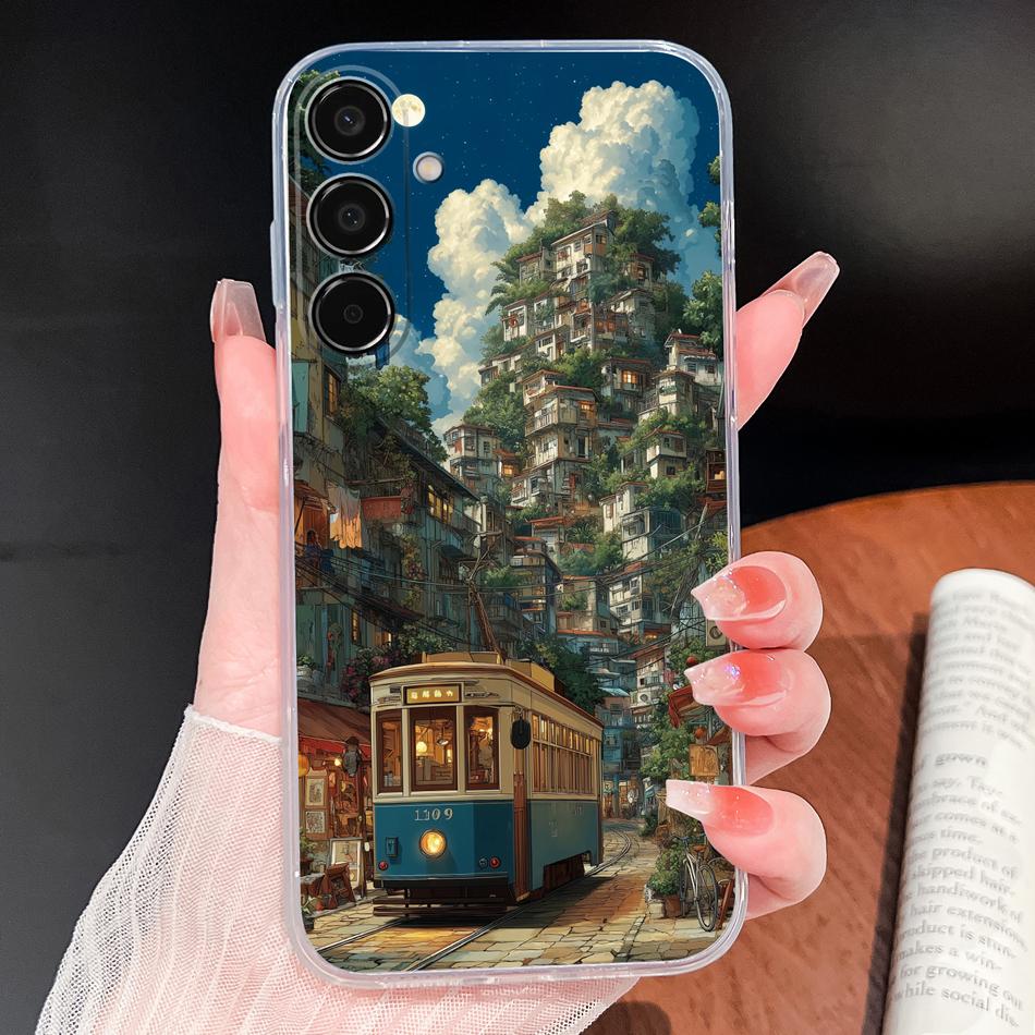For Samsung Galaxy M35 M55 C55 F55 5G Phone Cover Lovely Flowers Lightweight Cover For Galaxy M 35 Soft Silicone Clear Bumper