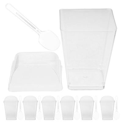 Dessert Cup Festival Cups Desserts with Lids Small Belt Wedding Plastic for Home