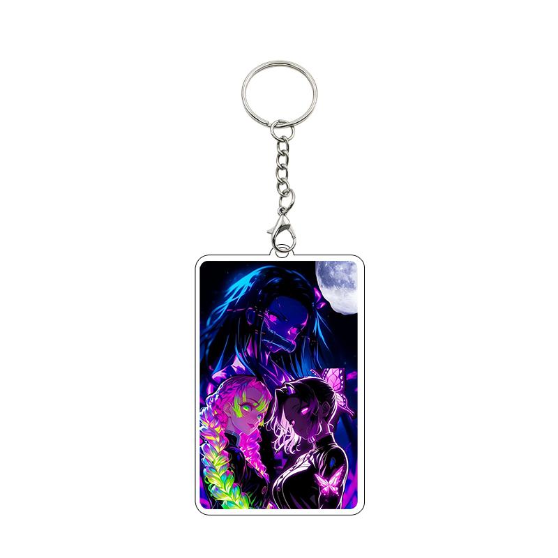 Fashion Anime Acrylic Keychain Accessories Tomioka Giyuu Kanroji Mitsuri Nezuko Cartoon Car Charm Pendant Gifts Toys Wholesale