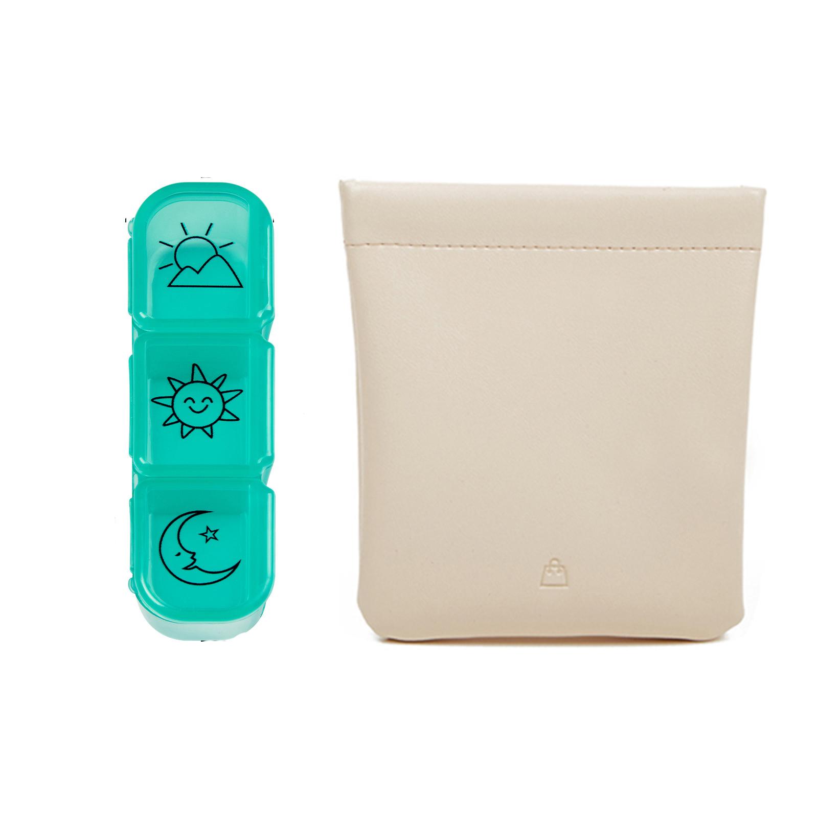 

3 Grids Pill Box with Storage Bag Mini Tablet Pill Organizer Case Dispenser Travel Tablet Holder Container Medicine Drug Box