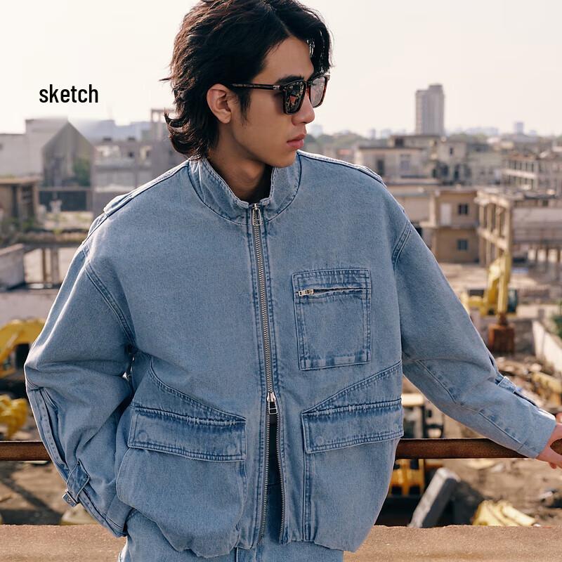 

Sketch Men s 2024 Winter Stand Collar Loose Cotton Jacket L