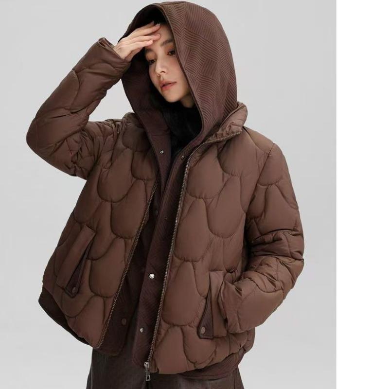 Women S Short Hooded Thick Cotton Padded Coat Loose Fit Winter Ladies Outerwear