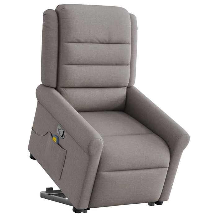 VidaXL Fauteuil inclinable de massage Taupe Tissu 3303331