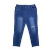 Jeans Azules Rasgados de Talla Grande Pantalones de Mujer de Cintura Alta Casuales