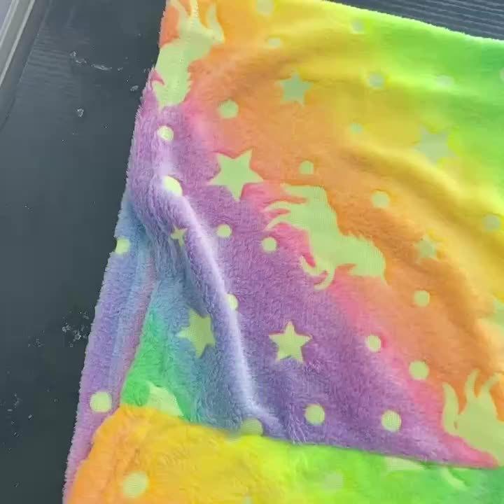 Glow-in-the-Dark Mermaid Starry Night Sleeping Bag - Soft Flannel Rainbow Blanket for Cozy Bedtime Comfort