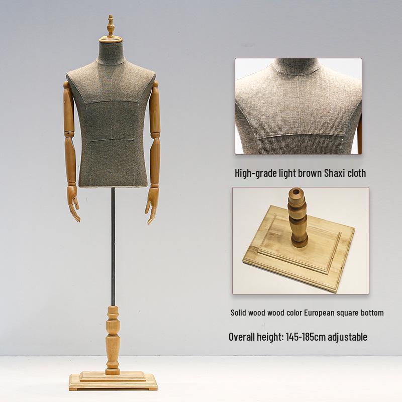 Luxury Sand-Washed Fabric Men's Tuxedo Display Mannequin Stand