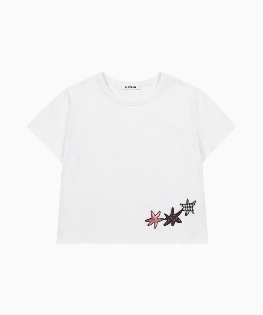 Ohesio Star Patchy T-Shirt, White