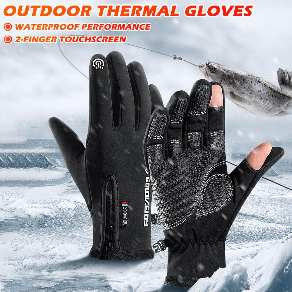 Waterproof Fleece-Lined Touchscreen Outdoor Gloves for Men& Women Winter Sports Skiing Cycling Warm Windproof Climbing Gloves