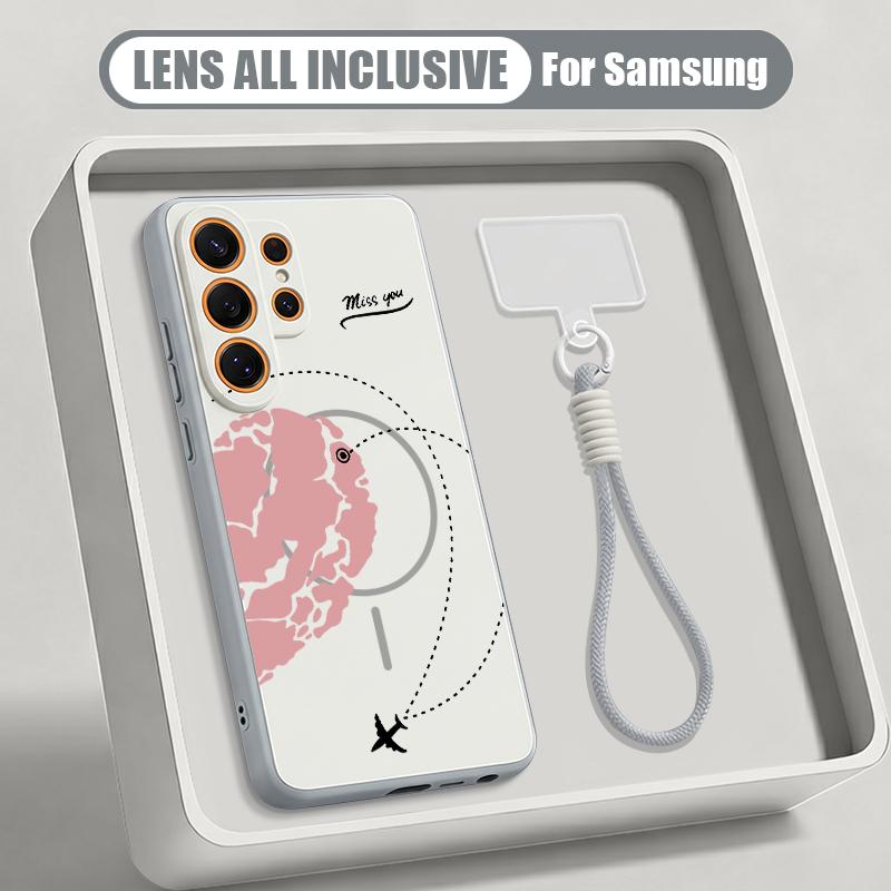 Marble Pattern Hand Strap Case For Samsung S26 Ultra S25 FE S24 S24 Plus A57 A37 A17 A56 A36 A16 A55 A35 A15 A54 5G Hybrid Magnetic Matte Cover