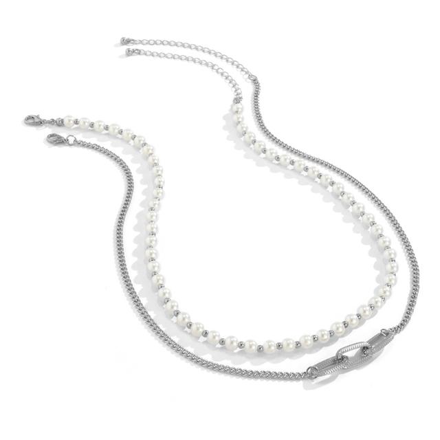 

Двойное ожерелье для девочек-подростков, многослойное ожерелье-чокер, модные длинные многослойные цепи, панк-чокер, ожерелье D5qb