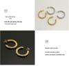 18K Gold-Toned Titanium Steel Round Hoop Earrings - Women's European & American Geometric Design
