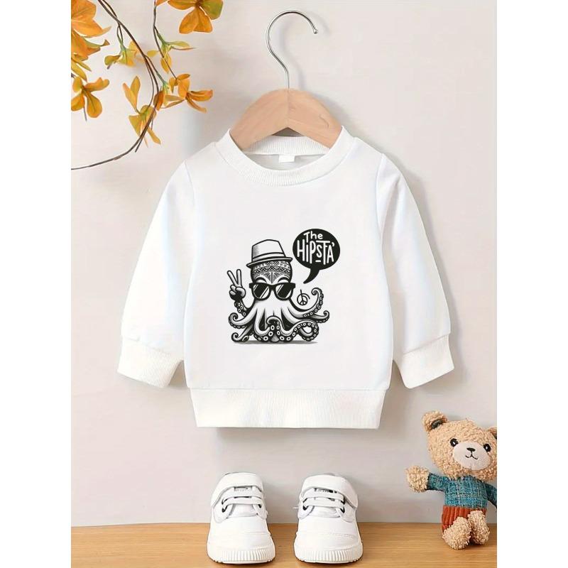 Kids Sweatshirt,Cool Cartoon Print Pattern, Skin Friendly Soft Spring and Autumn Thin Versatile Round Neck Hoodie