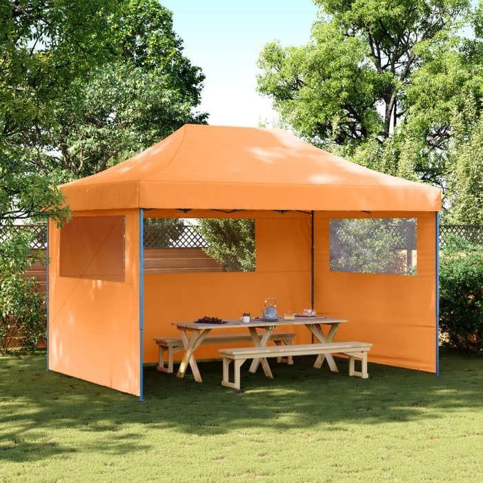 VidaXL Tente de réception pliable escamotable avec 3 parois latérales, tente, tente à auvent, auvent de gazebo, tente 4005017