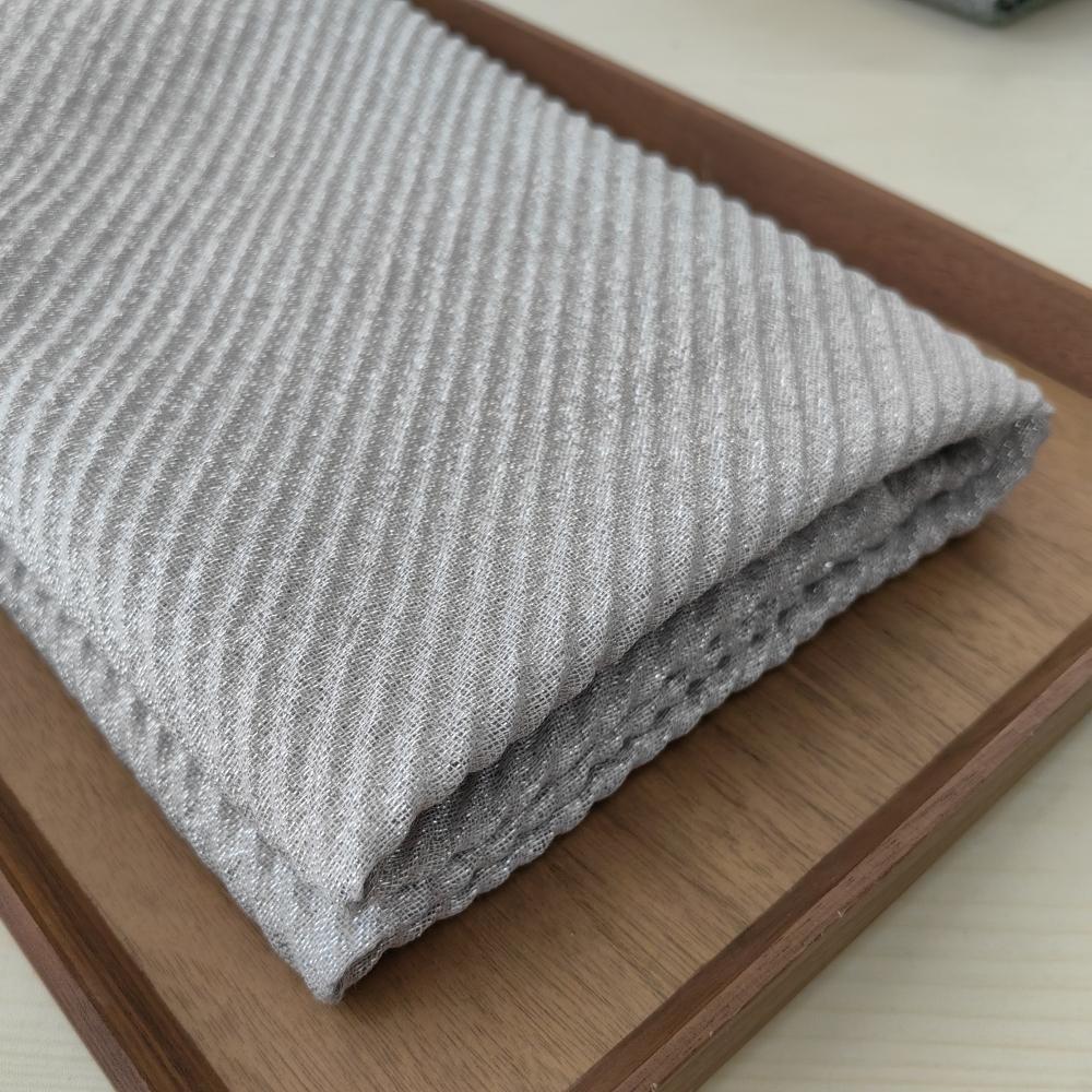 Women's Pleated Scarf Crinkle Cotton Long Muffler Crumpled Shawl Femme Hijab Golden Thread Shimmer Muslim Hijab