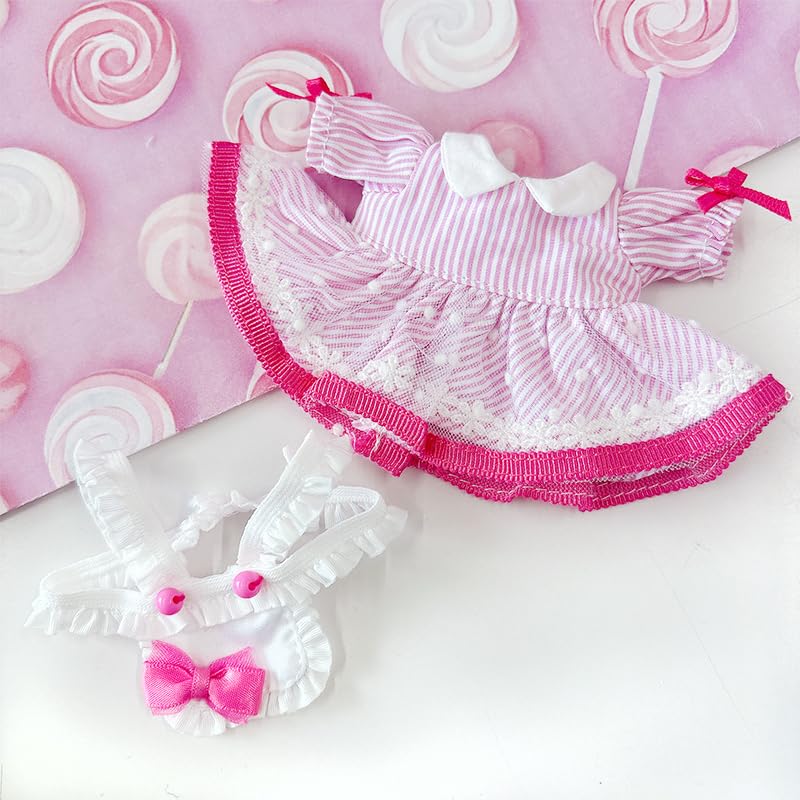 American Diner-Style Apron Dress [For 10-15cm] Pink [Used]
