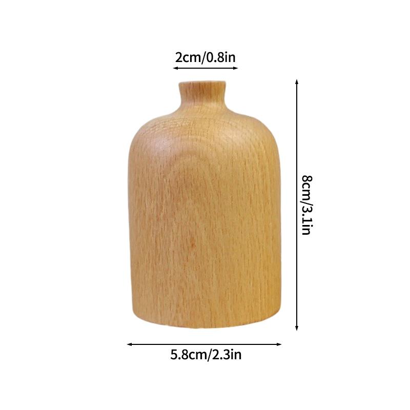 Wooden Flower Vases Wood Vase For Flowers Office Desk Accessories Room Decor Home Desktop Ornament