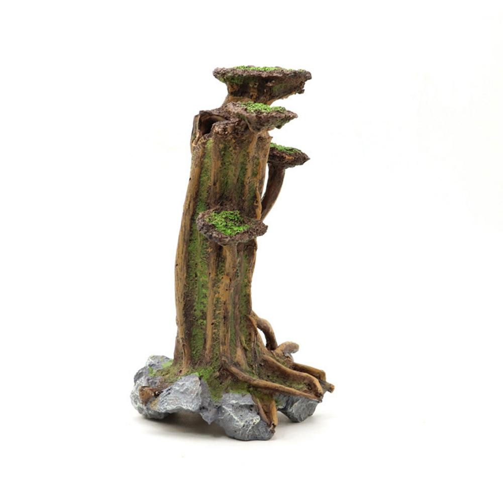 Aquarium Decoration Aquarium Mountain Tree View Stone Ornaments Betta Cave Landscape Tree Stump Trunk Hollow House Cave Fish Tank Decorations