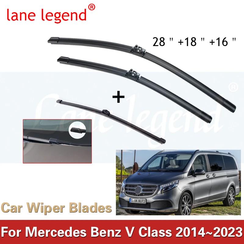 För Mercedes Benz Vito Viano V-klass W447 2014~2023 Fram Bak Torkarblad Set Borstar Fönster Vindruta Vindruta Tillbehör