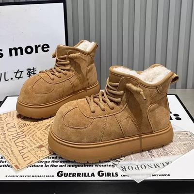 Ugly Cute Big Head Snow Boots Women's 2025 New Velvet Thickened Warm Comfortable Lightweight Non-slip Cotton Shoes