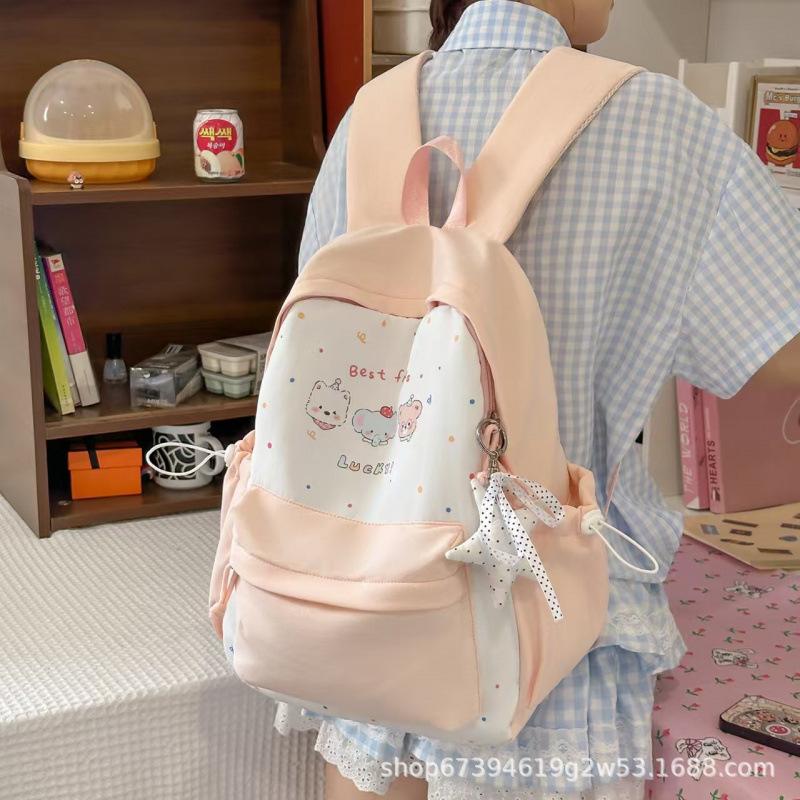 Schoolbag new casual small fresh cute printed backpack junior high school student schoolbag simple and light commuting versatile backpack