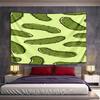 Cartoon Pickle Pattern On Green Pattern Wall Hanging Tapestry Decorative Tapestry Home Decor for Bedroom and Living Room
