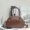 Luxury Women's Small Shoulder Bag Genuine Cowhide Leather Handbag  Girl's Popular and Fashionable Underarm Bowling Purse
