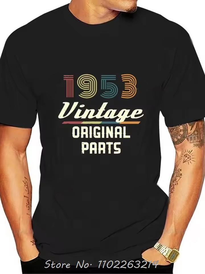 Made In 1953 Men's Clothing Dad And Grandpa Oversized T-shirt Born In Serial Cotton Tshirt Vintage Fashion Fitness T Shirt