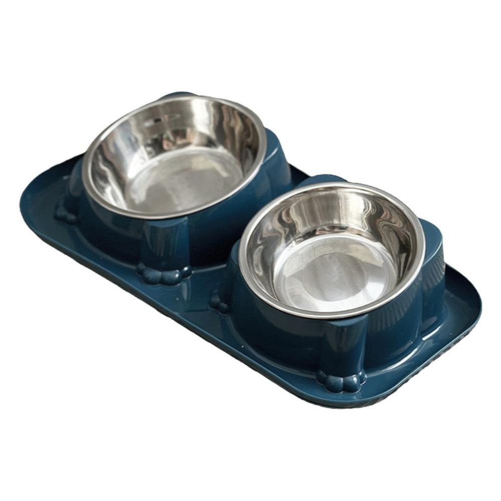 

Oblique Mouth Separable Feeding Basin Detachable Double Pet Bowl Pet Food Container Travel темно-синього кольору