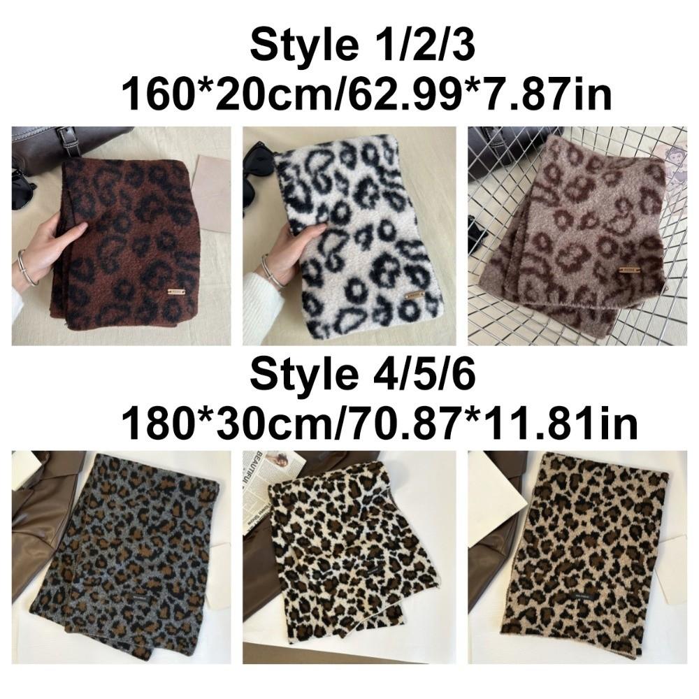 Fashion Lightweight Leopard Print Scarf Cashmere Blend Windproof Imitation Wool Scarf Korean Style Warm Winter Shawl Women/Men