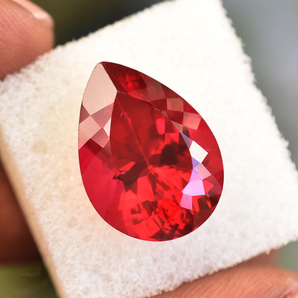 Natural Red Ruby Loose Gemstone Quality 15 ct Pear Cut for Jewelry Making and Gem Collections
