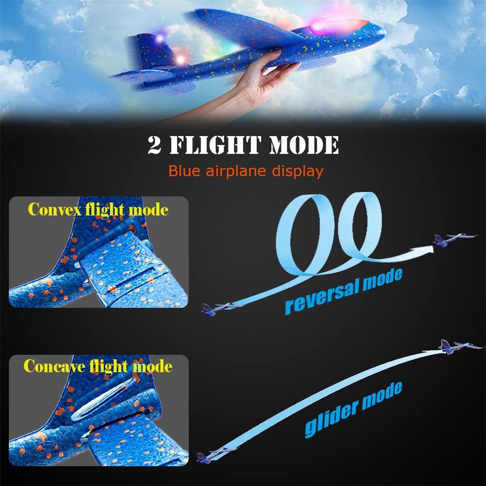 1PC Large Foam Plane Glider Hand Throw Airplane EPP Light Up Flight Glider Outdoor Flying Toy Gifts for Children Boys Girls
