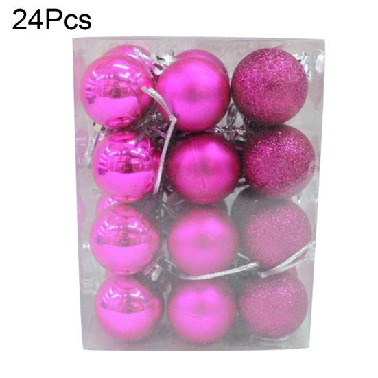 24 ks 3cm plastové koule na vánoční stromeček Ozdoby na domácí párty závěsné ozdoby