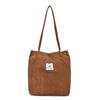 Soft Corduroy Bag Women Shopping Bag Casual Hasp Ladies One Shoulder Tote Bags Fashion Shop Women Handbags