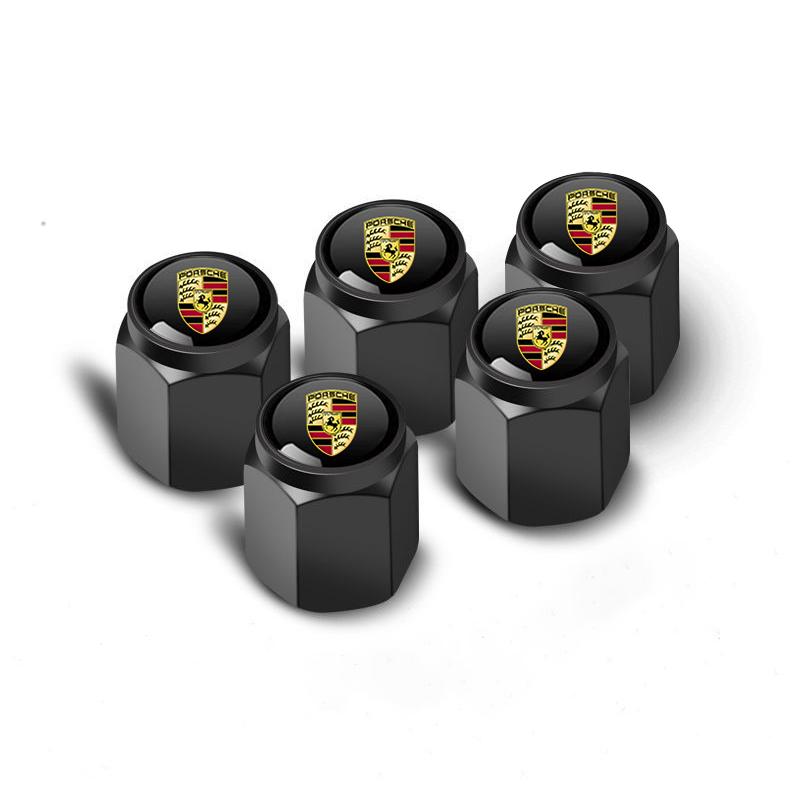 5er-Set Metall Auto Rad Reifen Ventil Luftventilkappe Für Porsche Panamera Macan Boxster Cayman Cayenne 911 718 Dekorationszubehör